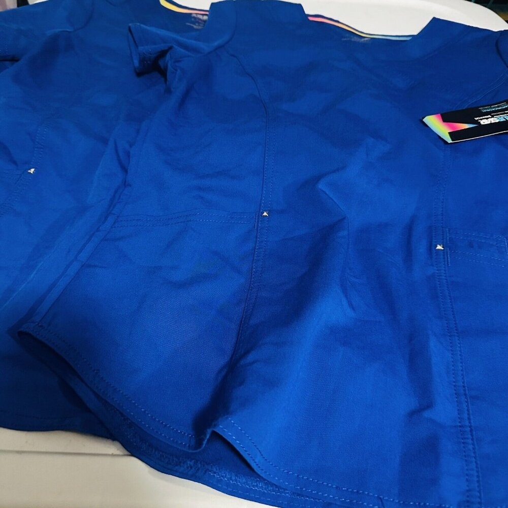 Womens XS Royal Blue Scrub Top Mock Wrap V Neck Premium Ultimate Scrubstar (2pk)